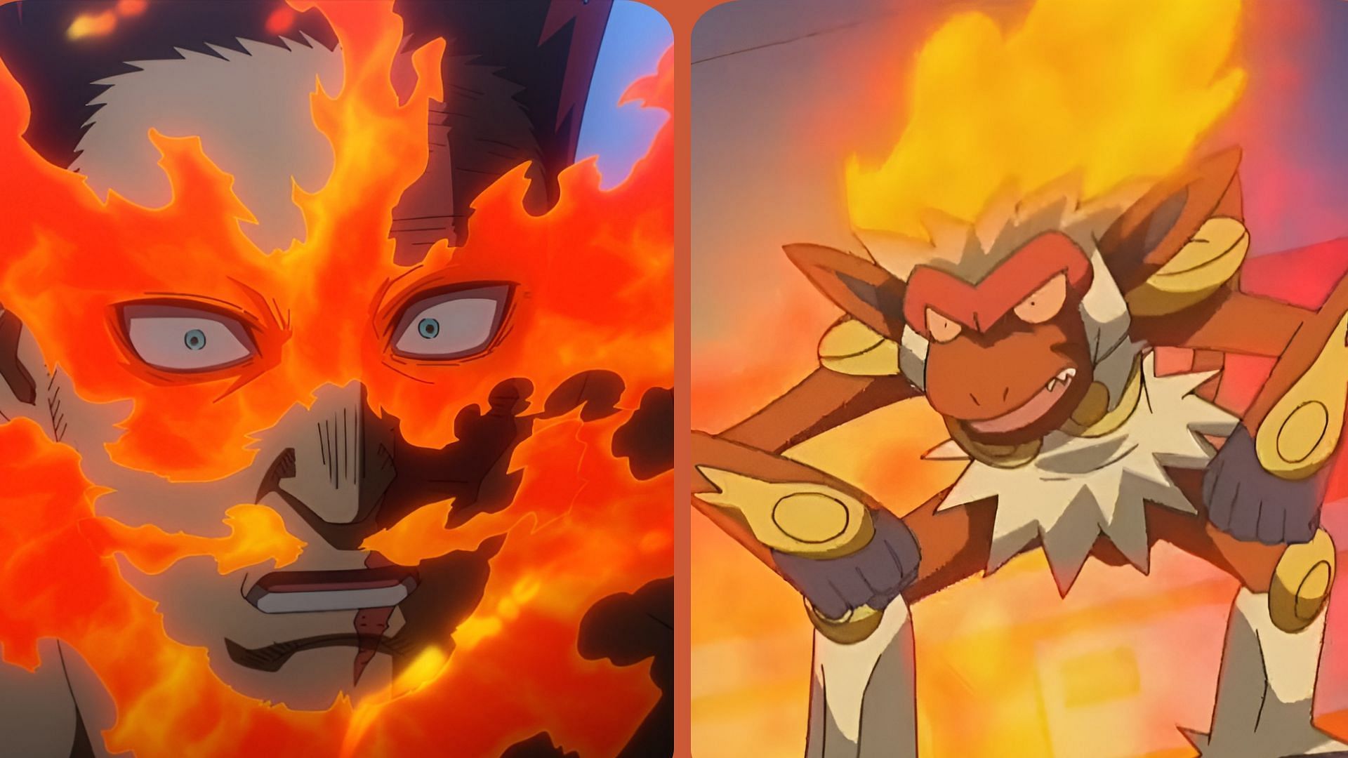 Still of Endeavor and Infernape (Image via Studio Bones and OLM)